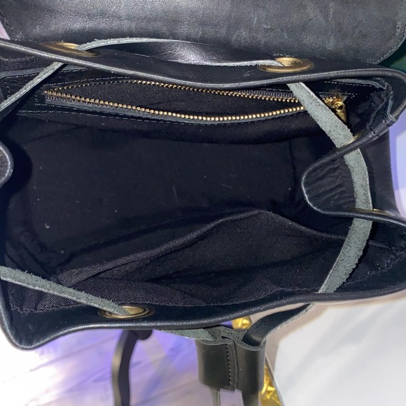 Abby Alley Mini Adelaide Backpack Handcrafted in Kenya in Black Leather - Picture 10 of 16